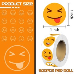 500 Pcs Smiley Face Motivational Stickers for Teachers, Bright Yellow
