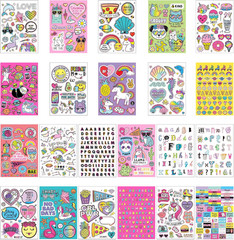 Sticker Book with Large and Small Sizes, Kids Stationary for Water Bottle, Noteb