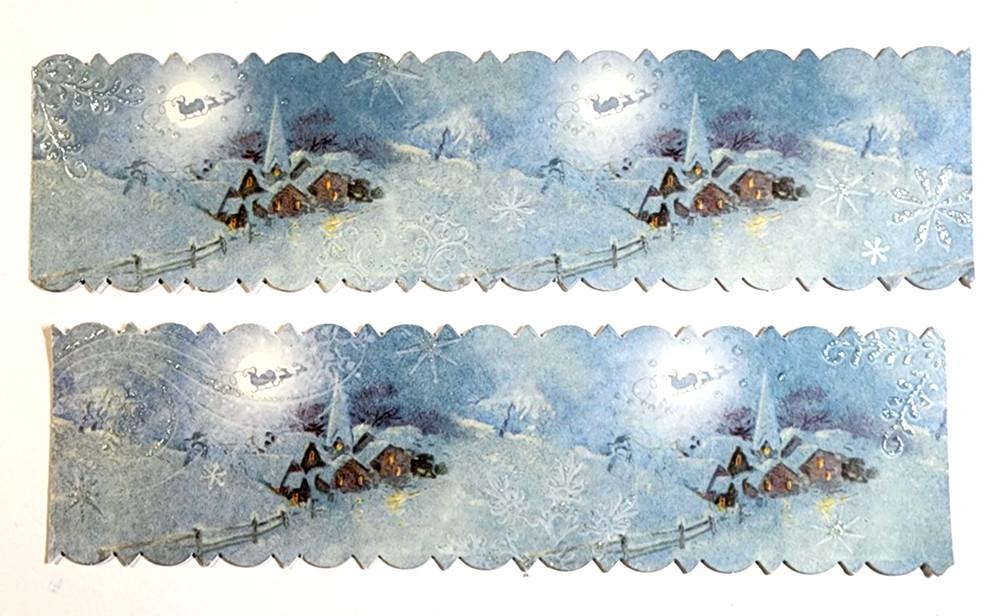 K&Company Christmas Eve Santa Sleigh Village Cardstock Stickers Glitter Border 2