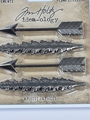 NEW Tim Holtz Idea-ology 4 Quill & Arrow Charms/AdornmentsMeasuring 3×1/2 Inches