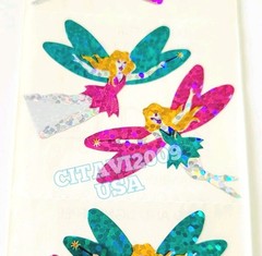 HAMBLY STUDIOS PRISMATIC STICKERS PINK TEAL FAIRY COLLECTABLE RARE RETIRED