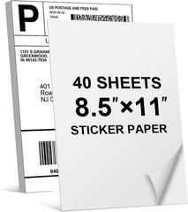 40 Sheets Sticker Paper 8.5×11, Compatible with Laser & Inkjet Printers