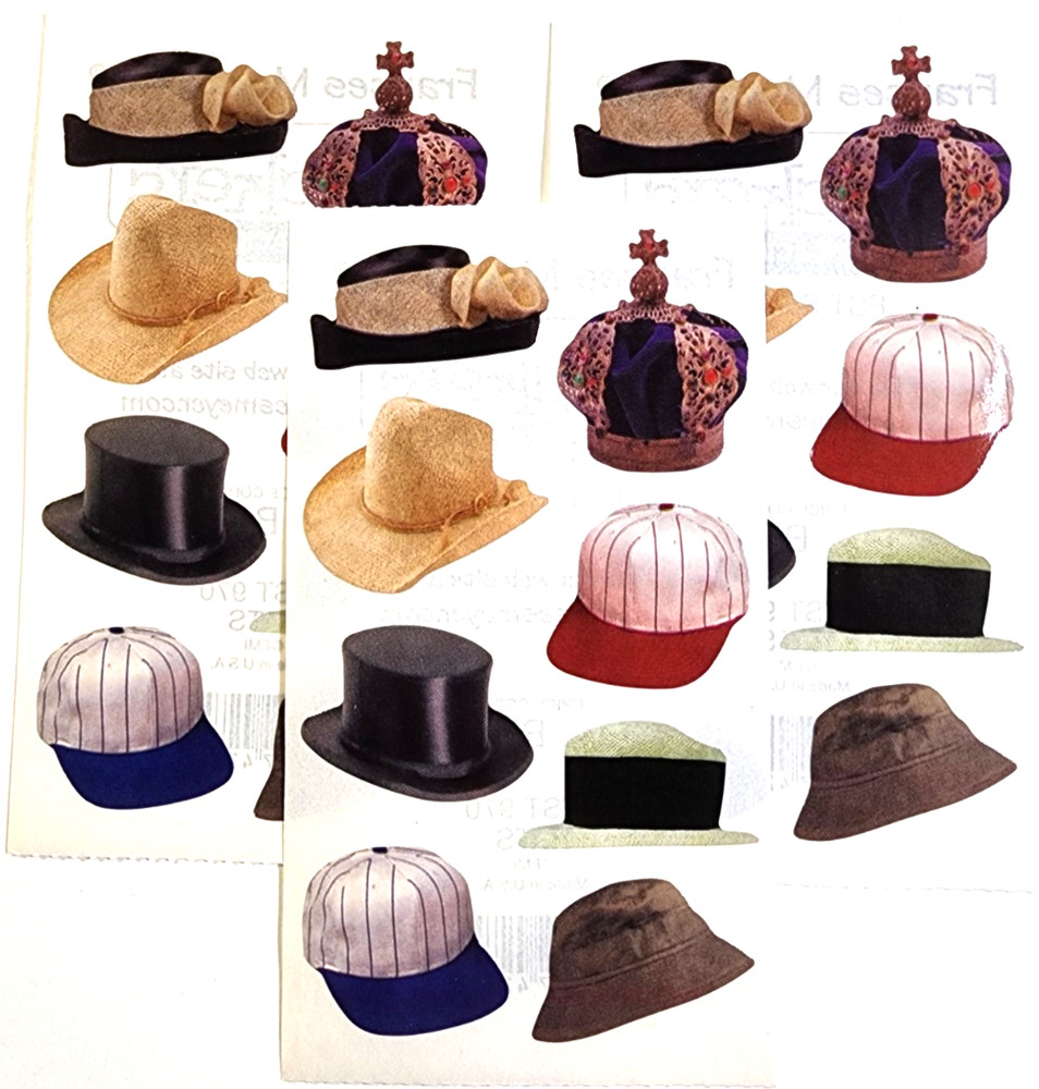 Hats Cowboy Crown Baseball Cap Top hat Fisherman Frances Meyer Stickers 3 sheets