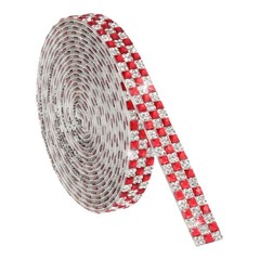 3 Yard Rhinestone Ribbon, 4mm x 4mm Crystal Rhinestone Strips, Red