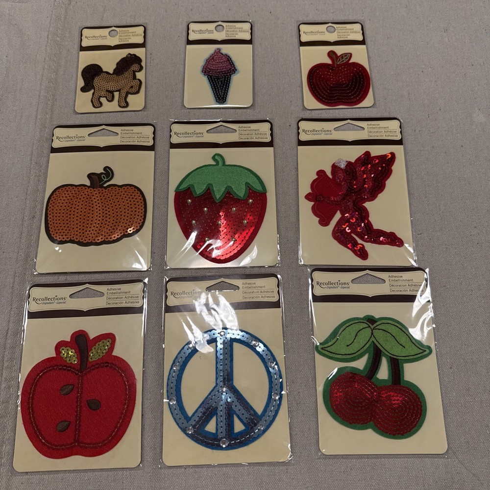Lot of 9 New Recollections adhesive Embellishments