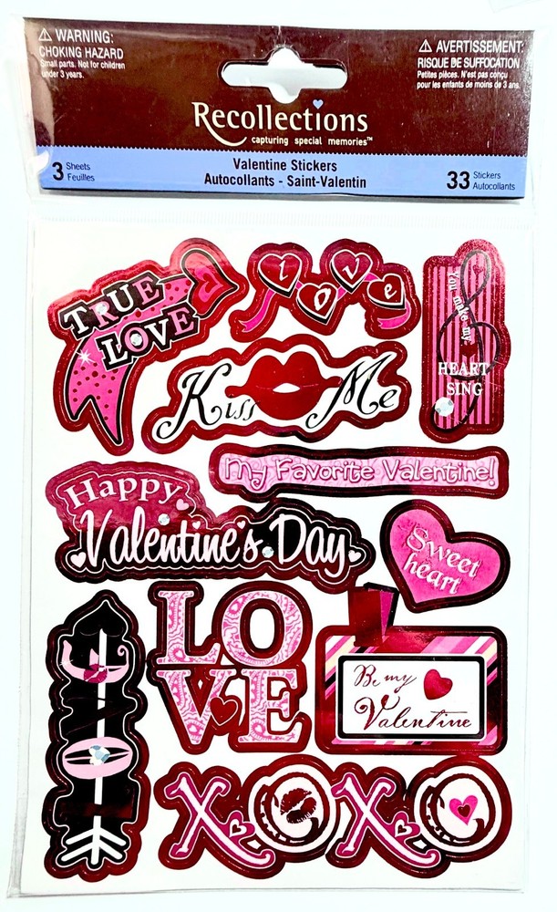 Valentine’s Day Love Stickers Scrapbooking Gems Card Recollections