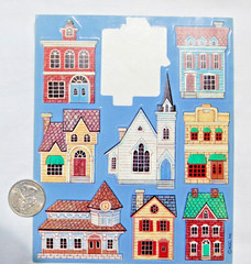 vintage AGC STickers HOUSES home house different styles church townhouse school