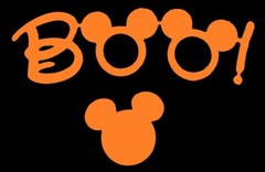 DISNEY HALLOWEEN MICKEY & MINNIE MOUSE, SPIDER, SKULLS, + (BLK, ORANGE, PURPL)