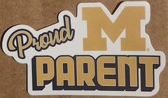 Proud University of Michigan Alumni Parent die-cut decal sticker