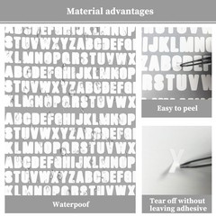 SHUNYINLAI 1/2″ White Capital Alphabet Stickers