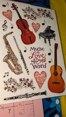 PSX Designs Stickers Lot Of 3 Sheets Tea Party Music Bike Flowers