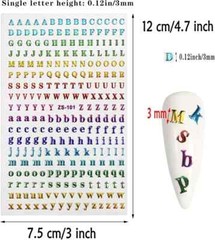 8 Sheets 3Mm Alphabet Stickers Mini Capital Lowercase Letter Stickers Colorful P