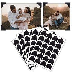5 Sheets 120 Pcs Picture Corners for Scrapbooking,Self Adhesive Black Photo