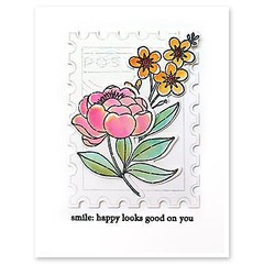 New Penny Black Rubber Stamp clear set ABLOOM flowers free USA ship