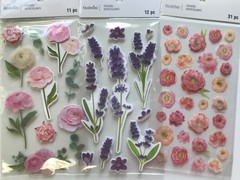 Recollections Flowers Stickers Lot Scrapbook Lavender Roses Journal Garden