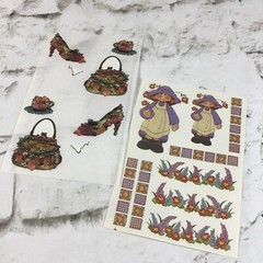 Scrapbooking Stickers Assorted Lot Tea Party Gardening Floral Romantic Partials