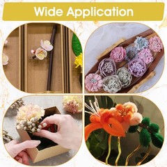Matwsec 1600PCS 2mm Stamens for Flowers Making 2.3 inch long, Light Yellow