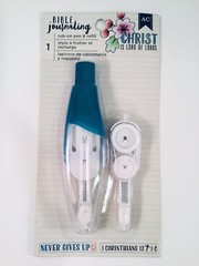 Bible Journaling Deco Pen, Washi, Rub on Pen & Refill Tape «Never Gives Up»