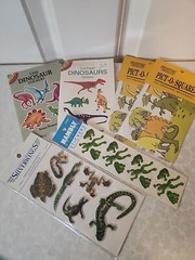 Vtg Sticker Educational Tool Lot Of 6 Dinosaurs and Amphibians – all unused