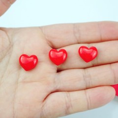 FAZHBARY 120 PCS Red Heart Resin Flatback Plastic Mini Bulk