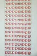 CraftbuddyUS 144 pcs x10mm(18 Stripes)Self Adh Pointed Round Gems,Color-AB PINK
