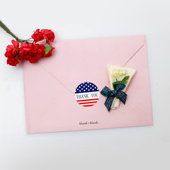 500Pcs Thank You Stickers Self-Adhesive American Flag Waterproof Stickers Roll