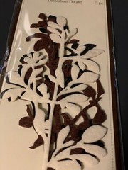 3D RECOLLECTIONS WHITE BROWN FELT FLORAL EMBELLISHMENTS 3 PCS RARE 3D