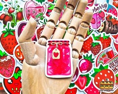 50 pcs «Strawberry» Sticker Pack Kawaii Fruit Chocolate Dessert Strawberry Cake
