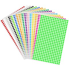 PARLAIM 1/4 Inch Round Color-Code Dot Stickers,16 0.25 X inch, 16 Colors