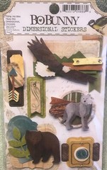 Bo Bunny Trail Mix Dimensional Stickers  New Outdoor Wildlife Scrapbook, Journal