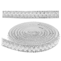 2 Rolls Rhinestone Lace Self Adhesive Crystal Stickers Bling Strip