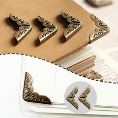 100PCS Bronze Metal Book Corner Protectors Vintage Scrapbook Edge Guards
