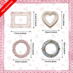 100 Pcs Vintage Frame Decorative Stickers – Scrapbooking Supplies for Color-1