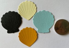 SMALL SEASHELL Die-Cuts(7pc) Seahorse•Shells•Ocean•Starfish •Sand Dollar•Sand