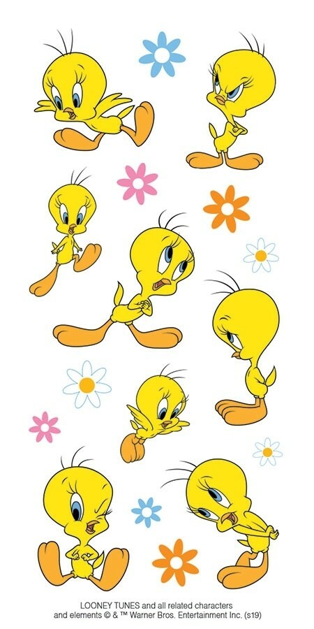 Scrapbooking Stickers PH Slim Looney Tunes Tweety Bird Flowers