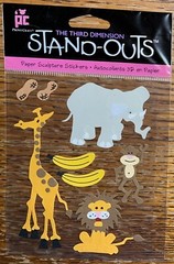 Provo Craft STAND-OUTS Zany Zoo Animals Elephant Giraffe Lion Monkey Bananas 3D