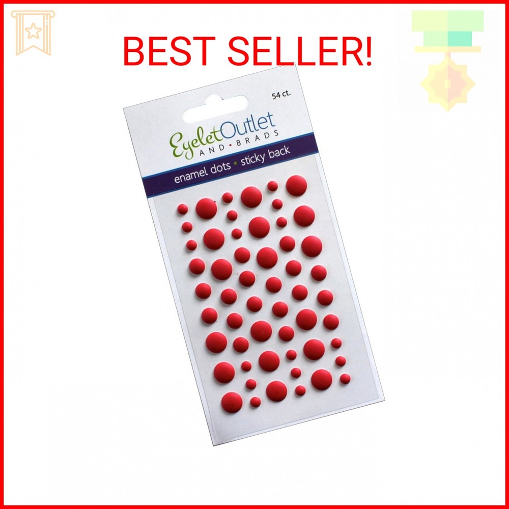 Eyelet Outlet Adhesive-Back Enamel Dots 54/Pkg-Matte Red