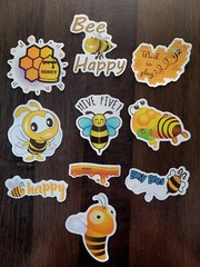 STICKERS x 10 Honey Bee Positive Apiculture Beehive Cartoon Sticker BEH4