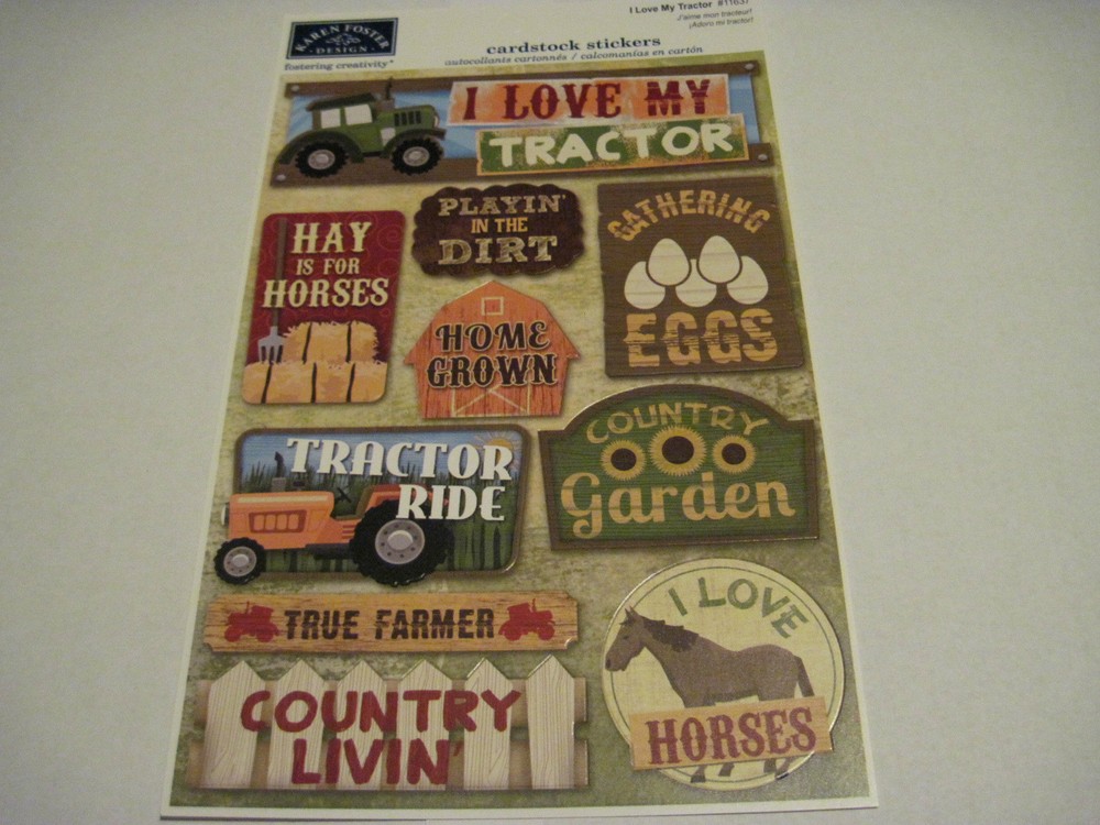 Scrapbooking Crafts Karen Foster Stickers Love My Tractor Farm Farmer Hay Ride