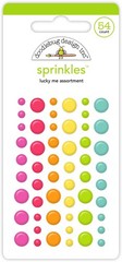 Doodlebug Sprinkles Puffy Enamel Dots Lucky Me Asst Bright Pink Orange Green