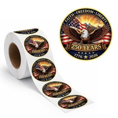 500 Pcs Round Patriotic Stickers 1.77″ Waterproof USA Decals for 4th of July Par