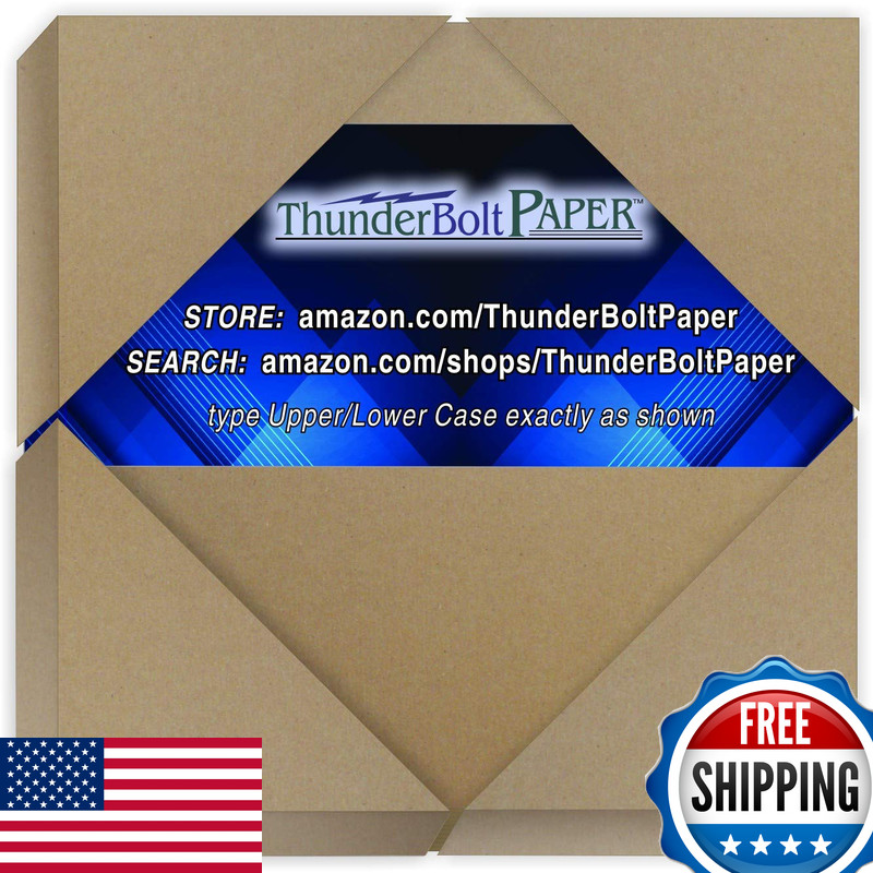 Thunderbolt Paper 100 Sheets Chipboard 24Pt Point 4 X 4 Inches Light Weight