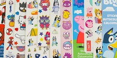 150+ Stickers PEPPA PIG BLUEY HELLO KITTY RAINBOCORNS SPIDERMAN PUSHEEN THE CAT