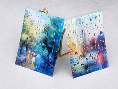 Rain drops PET Stickers Pack ｜glass rain drops themed PET Stickers TZB-M