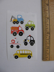 Mrs. Grossman’s Stickers CHUBBY WORK VEHICLES Taxi Bus Tow 1 Mod 2″ X 3.25″ NOS