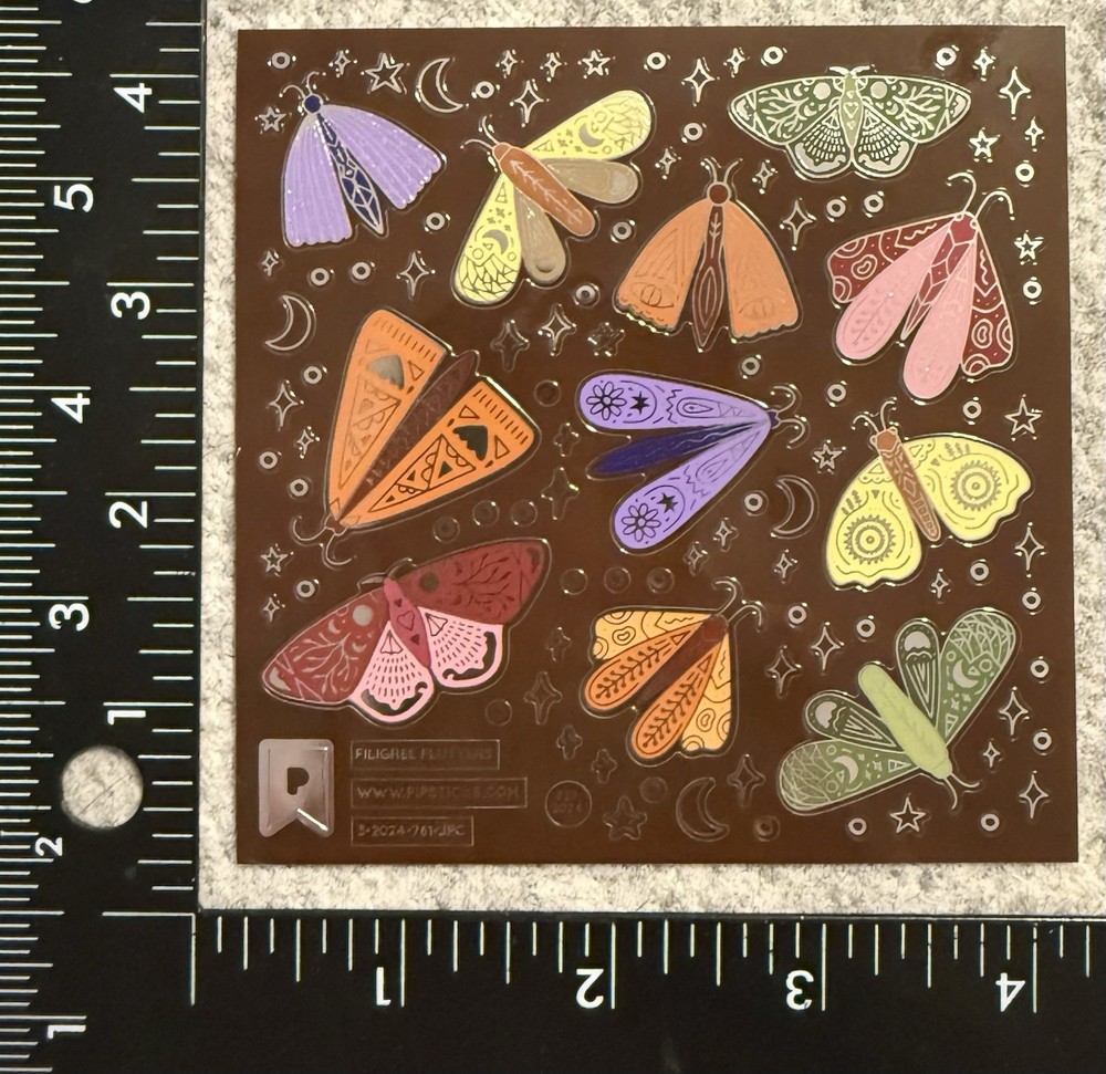 Lot Of 1 Pipsticks Sticker Filigree Moth Moths Butterfly Insect Pipstickers