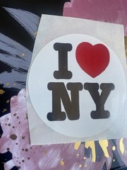 Vintage IMPERFECT Vtg Glossy I ❤️ NY Sticker Module Roughly 2×2.5 Inches