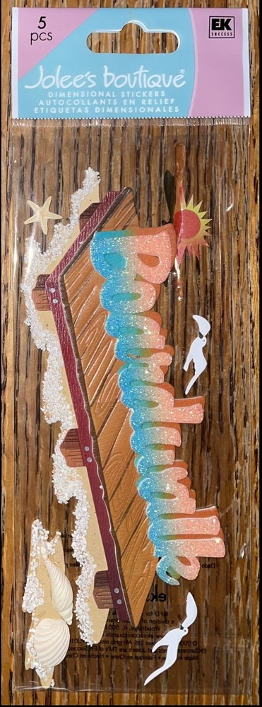 VERY RARE Jolees Boardwalk Title Beach Sea Gulls Shells Sun Star Fish Stickers