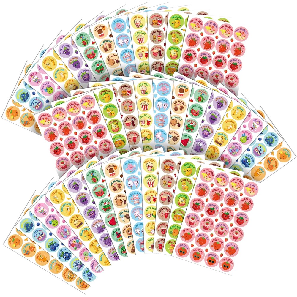 Smelly Stickers Scratch and Sniff, 864 Pieces 36 Sheets Food and Fruit Scente…