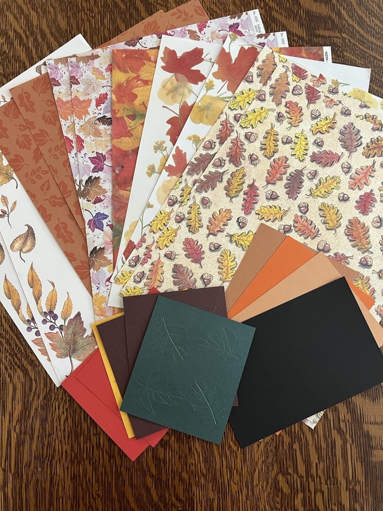 FALL Scrapbook Paper, Leaf Punch Out Die Cuts And Autumn Card-Stock (19pcs)